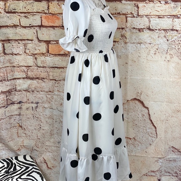 ❌Boutique NWT White Rockabilly 50s Polka Dot Dress - Picture 8 of 11